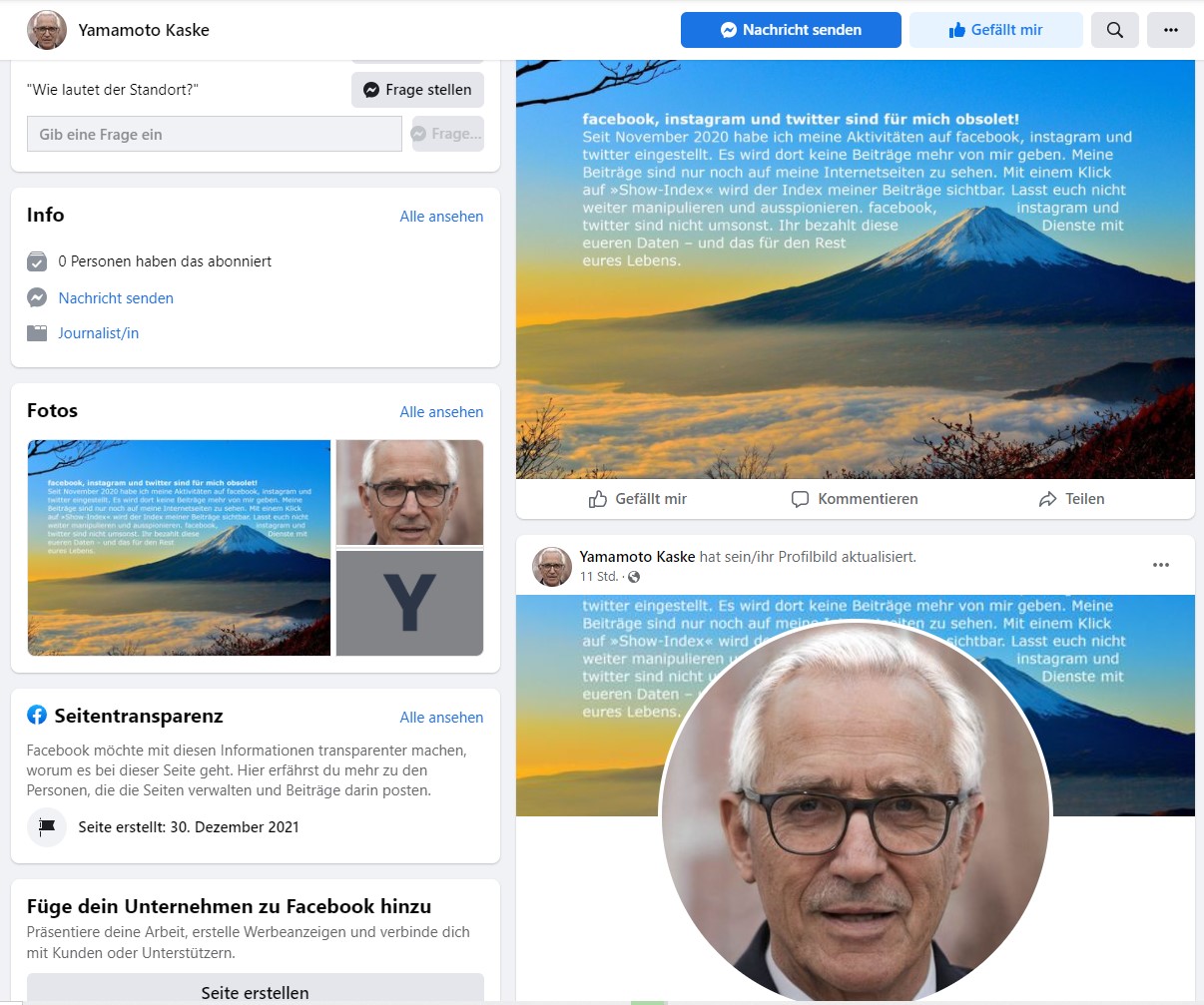 Obsolet-Kranke Posts meines Stalkers